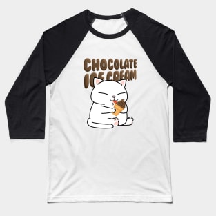 Chubby Cat Chocolate Ice Cream Baseball T-Shirt